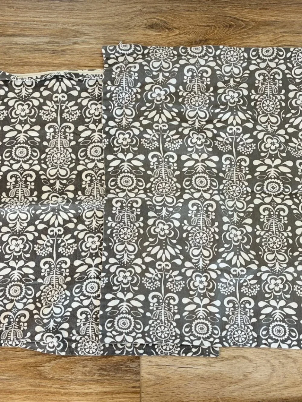 Ikea Akerkulla Euro Pillow Shams Set of 2 Gray White Floral 26x26